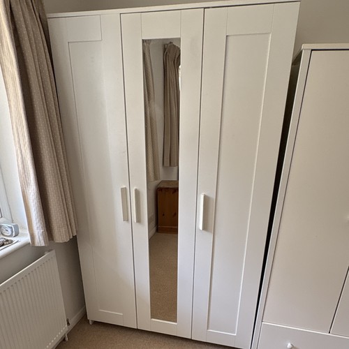 White freestanding wardrobe - freestanding, 4