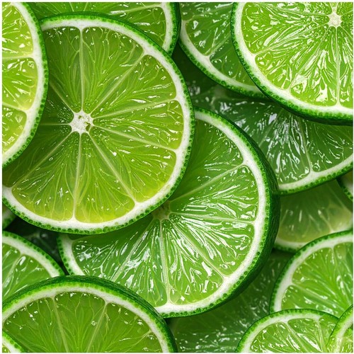 Tile mural green lime slices - mural,