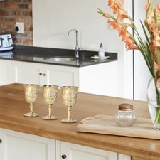  2 Pcs Metal White Wine Glass Gold Chalice Goblet Medieval Goblets