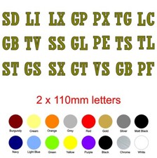 110mm Leg Shield Stickers Lambretta Vespa Scooter Motorbike Decals 2 Colours