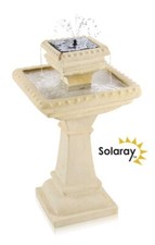 2 Tier Bird Bath Solar Powered
