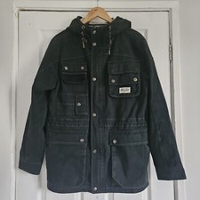 One True Saxon Hooded Parka Green Coat Medium with Pockets