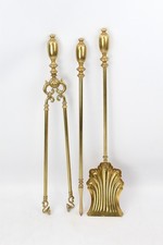 Set Large Victorian Brass Fire