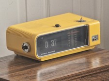 National Panasonic Flip Clock Radio / Yellow / Space Age / Rare / Vintage / 1970