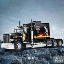 1/24 Scale Peterbilt 389 Heavy Truck Tractor Toy Model Alloy Diecast Sound Light