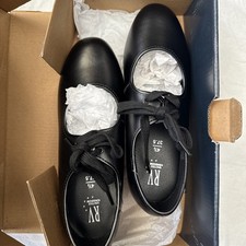 Roch Valley Black Leather Tap Dance Shoes, Size 4.5 UK/ 37.5 EU