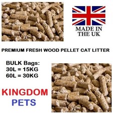 CAT LITTER WOOD PELLETS PREMIUM ABSORBENT PINE PELLET 30L 15KG 60L 30KG BULK BAG
