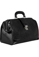 Time Resistance - Small Leather Doctors Bag - David Copperfield Black Leather