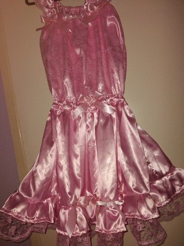 Abdl sissy dress - pink, satin