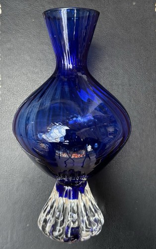 Cobalt blue glass vase - cobalt,