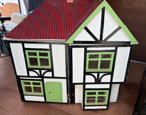 Wooden dolls house tudor style - house,