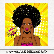 Pop art Wow Afro Lady - Fabric