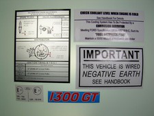 Mk1 Escort 1300GT Under Bonnet Decal Set (EU Spec)