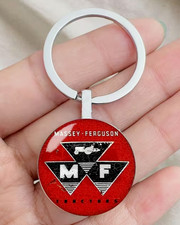 New Massey Ferguson Tractor Logo Themed Metal Keyring Split Ring Pendant Tag