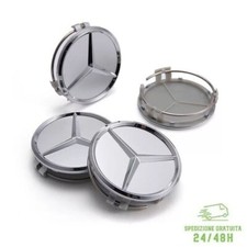4 Tappi Borchie Coprimozzo Per Mercedes Classe A B C E Cerchi in Lega 60mm 