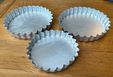 3 Deep Fluted Flan Tins with