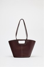 Zara Topstitched Shopper Bag