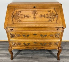 Secretaire Writing Desk Oak Rare Vintage French Louis Bureaux Cabinet LOT 4146