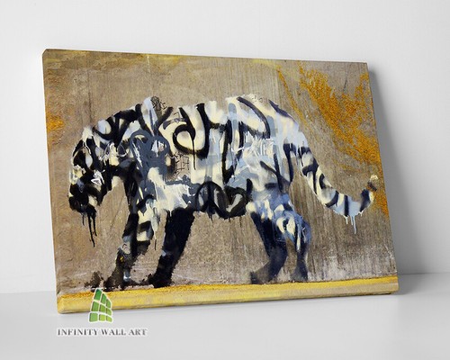 Banksy leopard graffiti canvas - banksy,