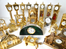 Small Gold Novelty Quartz Clocks Classic Longcase Bracket Mantel Art Deco Widdop