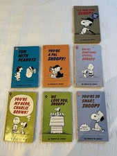 7 Vintage 70s 80s Snoopy Schulz Charlie Brown Comic Paper Back Books Peanuts