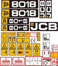 JCB 8018 Mini Digger Decal Set 