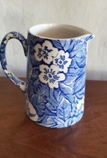 BURLEIGH BLUE VICTORIAN CHINTZ TANKARD JUG 0.5 PINT