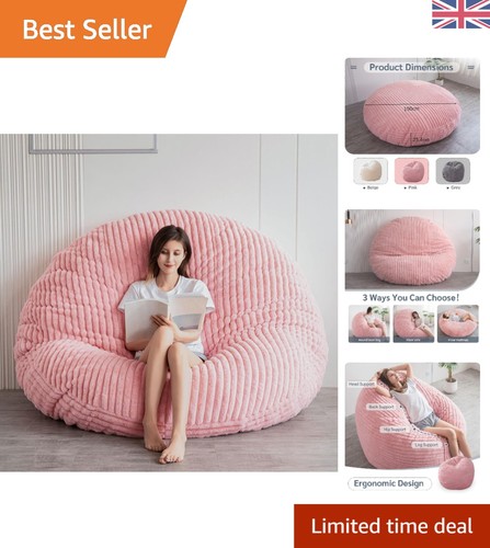Pink faux fur - giant, bean
