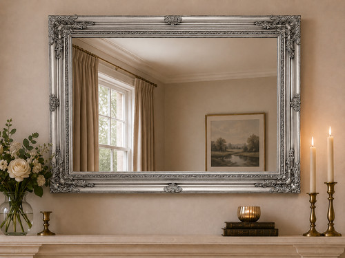 Antique silver ornate wall - silver,