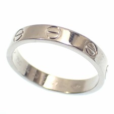 Cartier Mini Love Ring for Women, 18KWG, Size 14, #54, 3.9g, 18K 750 White Gold,
