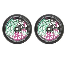Oath Bermuda 120mm Stunt Scooter Wheels - Pair - Green/Pink/Black - SALE!