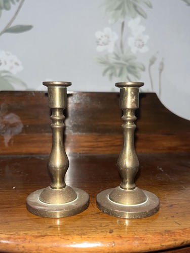 Pair small solid brass - solid,