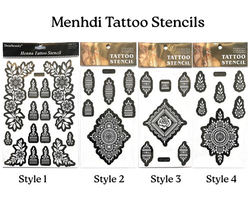 Henna stencils temporary - stencils,