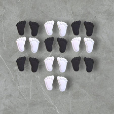 Bespoke Die Cut Baby Feet Set Card Embellishments White & Black 10pk