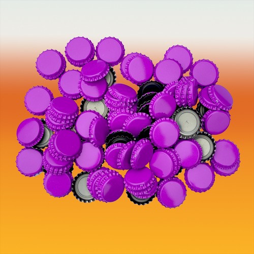 Pack 100 purple crown caps - of,