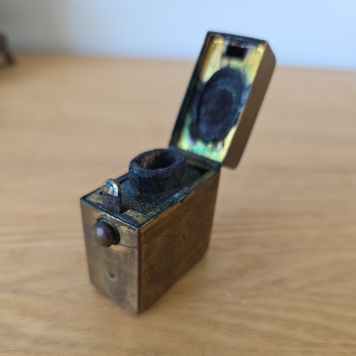 Antique travelling inkwell c - antique,