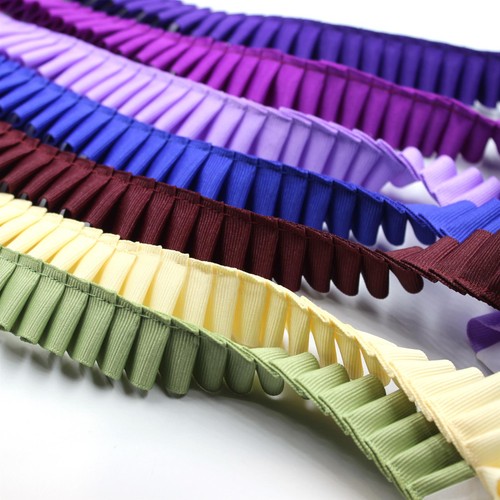 Side pleated grosgrain ribbon - grosgrain,