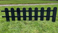 Picket Fence Border Outdoor Flower Bed Edging Wooden Lawn Panel Black