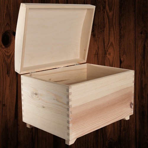 Large wooden storage chest box - wooden,