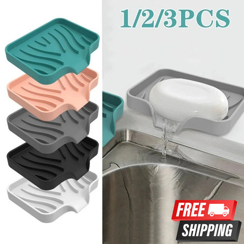 Silicone soap dish with - dish,