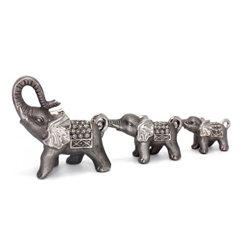 Three elephants figurine - elephants,