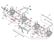 YAMAHA YZF-R1 98-01 Carb Fuel Transfer Tubes & Inner O Ring Seal Repair Kit