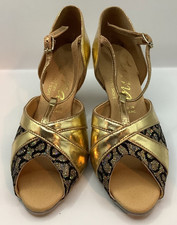 Gold Ballroom dance shoes for women uk 3.5