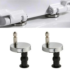 PAIR OF QUALITY TOP FIX WC TOILET SEAT HINGE FITTINGS QUICK RELEASE HINGES