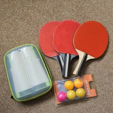 Artengo Table Tennis Net, X3 Dunlop Rage Blaster Bats And X5 Dunlop Balls Bundle