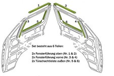 VW T3 door shaft seal window shaft seals 6 pieces