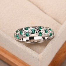 Green Emerald Eternity Band