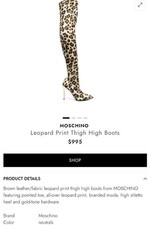 Moschino Over Knee Thigh High Boots EU 40 UK 7