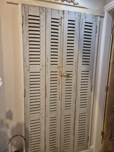 French louvered pine - louvered, wooden