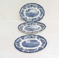 Royal Worcester Palissy Avon Scenes Oval Platters Plates x3 36cm 30cm